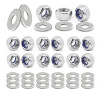 Ruayia Dadi esagonali M4, DIN985 Standard A2 V2A, 50 dadi M4 in acciaio inox con 50 rondelle, dadi autobloccanti in acciaio inox, dadi di bloccaggio autobloccanti