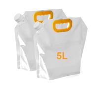 Ruayia Tanica per acqua pieghevole da 5 l, 2 pezzi, contenitore per acqua potabile con maniglia, contenitore per acqua con coperchio denso, per escursioni, picnic, conservazione dell'acqua a casa