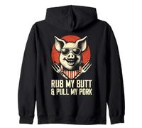 Rub My Butt And Pull My Pork - Divertente gioco di parole per barbecue amante della griglia Felpa con Cappuccio