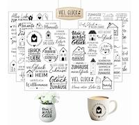 Rub On Adesivi con scritta in lingua tedesca, 6 pezzi, formato A5, per vetro, mobili e decorazioni, scritte divertenti e amorevoli da incollare, per album fotografici, fai da te e casa, adesivi