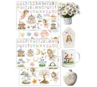 Rub On Sticker Fate & Farfalle - Adesivo da ragazza per cameretta dei bambini, con motivi naturali, adesivi da parete e detti per progetti fai da te