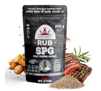 RUB Poppamies Sale Pepe Aglio, Marinata a Secco e Condimento Perfetto Per Pollo, Verdure, Pesce, Manzo, Maiale - Ottimo per Griglia, Forno, Bollitore e Padella - Confezione Grande (200g)