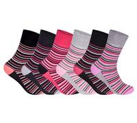 RUBAB Calze da donna per diabetici, 6 paia, a nido d'ape, morbide, per piedi gonfi, edemi, piedi e gambe accoglienti, senza stringere, circolatorie, taglia (4-8), 4-8