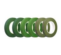 Ruban Floral Vert 1,3 Cm X 165 M - 6 Rouleaux Pour Mariage, Boutonnières, Artisanat & Compositions Florales | Ruban Autocollant Idéal Pour Décorations Et Projets Créatifs