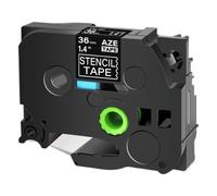 Ruban Pochoir 18mm 24mm 36mm STe-151 Compatibile con la stampante per etichette STe141 STe 161 Nero su etichetta trasparente Compatibile con la stampante per etichette PT-P900W E500 D600(36mm)