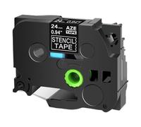 Ruban Pochoir 18mm 24mm 36mm STe-151 Compatibile con la stampante per etichette STe141 STe 161 Nero su etichetta trasparente Compatibile con la stampante per etichette PT-P900W E500 D600(24mm)