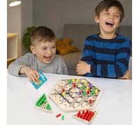 Rubber Band Board Game - Wood Geometry Chess | Chain Triangle Strategy Game Set, interactive brain training for kids to improve fine motor skills, for holidays and quality family time.
