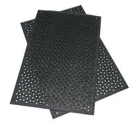 Rubber-Cal Zerbino in gomma commerciale DuraScraper Drainage, spessore 0,9 cm x 61 cm x 91,4 cm, nero