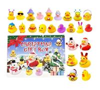 Rubber Duck Christmas Advent 2025 - Holiday Countdown Toy Set for Kids and Adults | 24 Days Surprise Rubber Duck Figures, Cute Christmas Bath Toy Collection, Festive Gift for Home Party, Multicolor