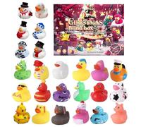 Rubber Duck Christmas Advent, 24-Day Rubber Ducks Set, 12.2x9.06x1.97inches, Stocking Stuffers and Party Favors, Bath Toys, Ideal for Kids, Boys, Girls, Bathroom, Travel, Home, Holiday Fun