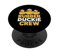 Rubber Duckie Crew godendo le vibrazioni delle vacanze della nave da crociera PopSockets PopGrip Adesivo