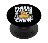 Rubber Duckie Crew Squeaky Ducking Bathing Fun Anatra PopSockets PopGrip Adesivo