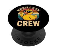 Rubber Duckie Crew Squeaky Ducking Bathing Fun Anatra PopSockets PopGrip Adesivo
