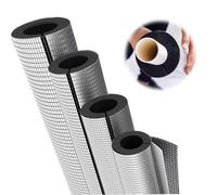Rubber Foam Insulated Tubing, Aluminum Foil Cladding,Opening Self-Adhesive Waterproof Insulation Pipe, Id: 22-114mm, Thk: 10-30mm, L：0.9m(Id 60mm,THK 15mm)