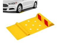 Rubber Garage Parking Mat - PP Rubber 55 x 28 x 5 cm | Wheel Stop Block | High Visibility Anti Slip Car Truck SUV Guide for Indoor Outdoor Parking Alignment Sedan Vehicle Auto Uso