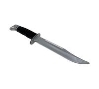 Rubber Johnnies Coltello killer finto legno, con cassaforte, lunghezza 30 cm, manico nero, accessorio per film di Halloween