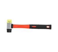 Rubber Mallet Double - Faced Soft Head | 40mm Diameter Heavy Hammer for Flooring Installation/Leather Crafts/Home Use | Secure Grip Fiberglass Handle, Vibration Absorbing Grip
