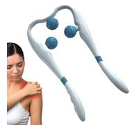 Rubber Neck Massager Roller, Cervical Massage Point Roller, Handheld Cervical Relaxer With 3 Balls, Portable Electric Massaging Tool For Home Use And Relaxation
