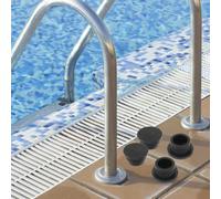 Rubber Pool Ladder Plugs White Non Slip Stopper Caps