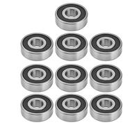 Rubber Sealed Ball Bearings 10PCS | Performance - Grade Bearing Steel for Radial & Axial Loads | Deep Groove Bearings for Linear Motion/Electric Motors/Machinery | 10-20mm (6302 Rubber Sealing)