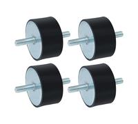 Rubber Vibration Isolation Double Studs - 4 Pieces Efficient High Strength Compressor Components, Wear Resistant Synthetic Rubber + Cushioning | Industrial Grade - For Engines & Motors