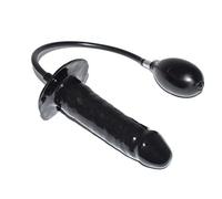Rubberfashion Dildo in lattice - realistico dildo rivestito di squame - gonfiabile con pompa per donne e uomini 15 x 4,5 cm nero 0,4 mm senza nucleo solido