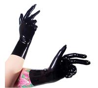 Rubberfashion Guanti in lattice da donna corti extra spessi - Guanti in gomma - Guanti in lattice sexy per donne e uomini 2a SCELTA - nero 0,8 M