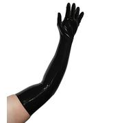Rubberfashion Guanti in lattice lunghi - Guanti in lattice lunghi fino al gomito per donne e uomini, coppia nero 0,4 mm XL