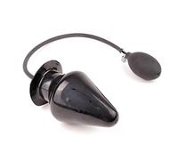 Rubberfashion Latex Analplug gonfiabile grande - Butt Plug Anale Gonfiabile Estremo XXXL - con pompa per donne e uomini 15 x 9 cm nero 0,4 mm senza nucleo solido