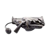 Rubberfashion Slip in Lattice - Pantaloncini Sexy con Guaina per Il Pene e Dildo Gonfiabile anale - Biancheria Intima di Gomma per Uomini Nero 0,4 mm XL