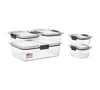 Rubbermaid 1976520 Brilliance - Contenitori per alimenti, in plastica, senza BPA, set da 10 pezzi, trasparente