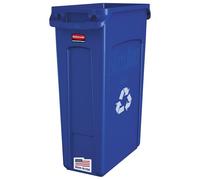 Rubbermaid 354007BE Contenitore di Rifiuti con Condotti di Ventilazione, Plastica, 87 L, Blu