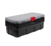 Rubbermaid Action Packer Contenitore per interni ed esterni con chiusura a scatto, per casa, garage, cortile, 120 litri, nero, singolo