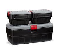 Rubbermaid ActionPacker - Contenitori da 100 litri e 2 contenitori da 20 litri, con serratura, industriali, robusti, con coperchi