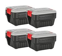 Rubbermaid® ActionPacker® - Scatola portaoggetti con serratura, confezione da 4, per esterni, industriali, robuste, colore: grigio e nero