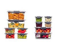 Rubbermaid Brillantezza Brilliance plastica con Coperchio | Contenitore per Alimenti Senza BPA, a Prova di perdite, Trasparente