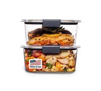 Rubbermaid Brilliance - Contenitore per alimenti con profondità media, 4,7 tazze, trasparente, confezione da 2