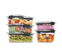 Rubbermaid Brilliance® - Contenitori per alimenti rotondi e rettangolari, a prova di perdite, set da 12 pezzi