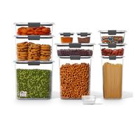 Rubbermaid Brilliance Pantry - Set di 10 contenitori trasparenti e ermetici per alimenti e dispense, per conservare alimenti