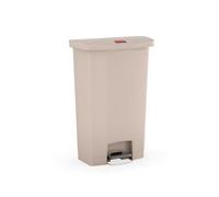 Rubbermaid Commercial Products 1883460 StepOn Pattumiera in Plastica, Front Step, Apertura a Pedale, 68 L, Beige