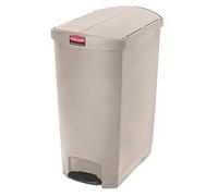 Rubbermaid Commercial Products 1883553 StepOn Pattumiera in Plastica, Front Step, Apertura a Pedale, 90 L, Beige