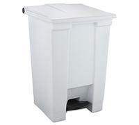 Rubbermaid Commercial Products FG614400WHT Step On Cestino a Pedale, HDPE, Rettangolare, 600 x 415 x 400 mm, Bianco