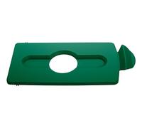Rubbermaid Commercial Products Slim Jim Stazione di Riciclo Coperchio | per Bottiglie e Lattine | Inserti a Cerniera, Montaggio a Scatto, Codice Colore | Verde