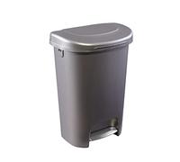 Rubbermaid - Contenitore dei rifiuti classico premium da 50 litri, con coperchio e pedale in acciaio inox, color bronzo, per cucina, casa, garage, ufficio