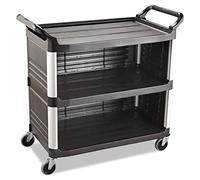 Rubbermaid FG409300 BLA Xtra Carrello di Servizio in Polietilene ad Alta intensità, Nero
