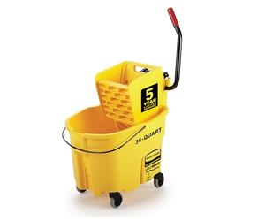 Rubbermaid FG758088YEL Wavebrake Secchio con Strizzatoio Laterale a Pressione, a Ruote