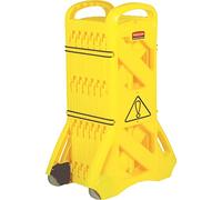 Rubbermaid Mobile Barrier,Expands 13',Two 5" Casters,24"x13"x40",YW, Sold as 1 Each