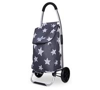 Rubberneck Carrello spesa con ruote grandi, pieghevole, grigio 35L