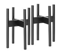 Rubberneck Set di 2 Supporti in bambù per Piante - Portavasi Regolabili - per Esterni e Interni - Nero