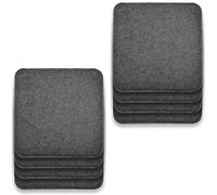 Rubberneck Set di 8 cuscini per seida in feltro antiscivolo, Quadrati, extra spessi, grigio scuro